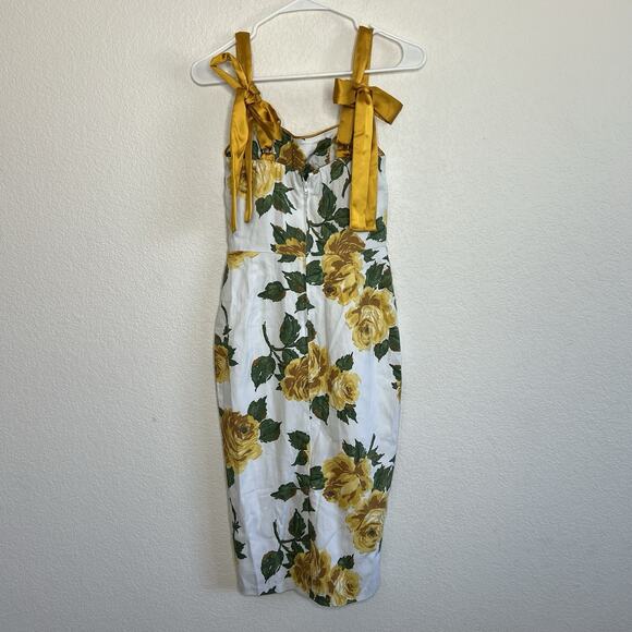 vixen micheline pitt Yellow Rose Wiggle Dress Viva Pinup Rockabilly XS New Ae11 - Picture 6 of 9